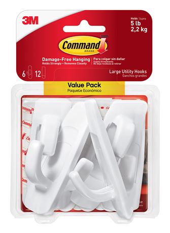 Crochets Command grand format – paquet de 6