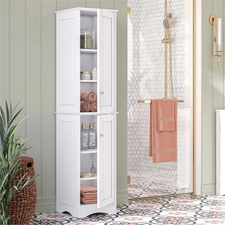 Armoire à linge autoportante RiverRidge Ashland 14 x 60 x 13,5 po blanc