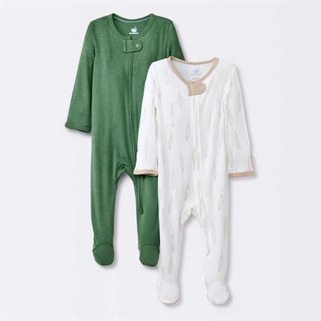 Paquet 2 dormeuses So Very Soft bébé garçons vert 6-9M