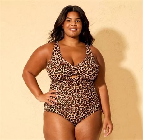 Taille 20 - Maillot 1 pc femmes léopard patte avant couv. complète Shade & Shore