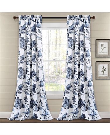 2 PANNEAUX - Rideaux style toile campagne blanc 52 po