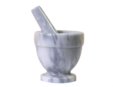 Ens. mortier et pilon en marbre Verka 4 po