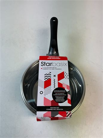 Casserole Starbasix 2,4 pintes en acier inox avec couvercle