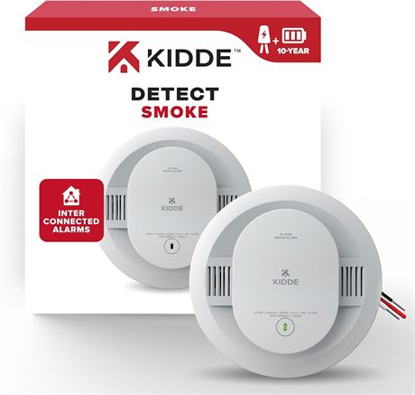 Détecteur fumée Kidde filaire batterie 10 ans interconnectable