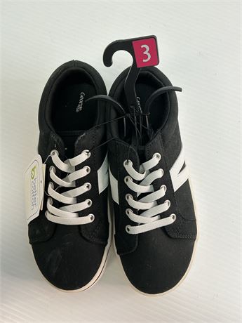 Souliers noir rayures blanc garçon George 3