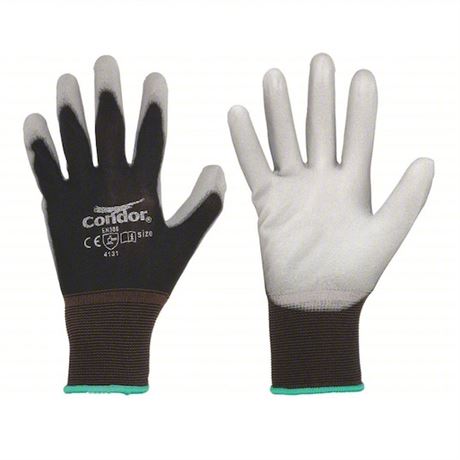Lot de 12 - gants enduits CONDOR M (8), lisses, polyuréthane, paume
