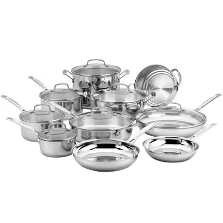 Ens. batterie de cuisine inox Chef's Classic 17 pièces