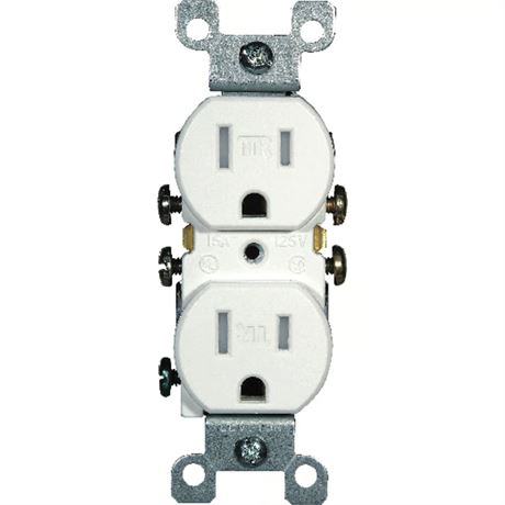 Prise duplex blanche Leviton 15A 125V 5-15R