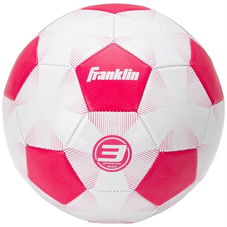 Ballon soccer Franklin Sports 2025 taille 3 gonflé - blanc/rose