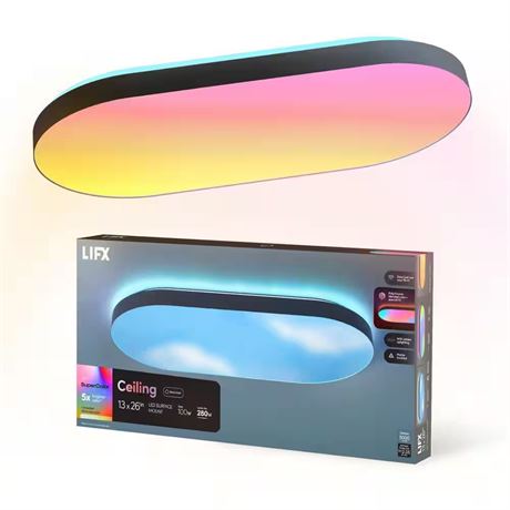 Plafonnier DEL ovale Wi-Fi intelligent multicolore noir 26 po