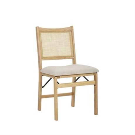 Chaise pliante à dossier en canne