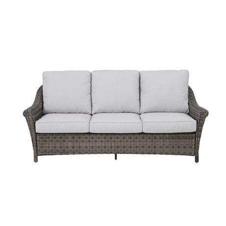 Sofa acier tissé 1 pc coussins CushionGuard tan biscuit, rotin gris