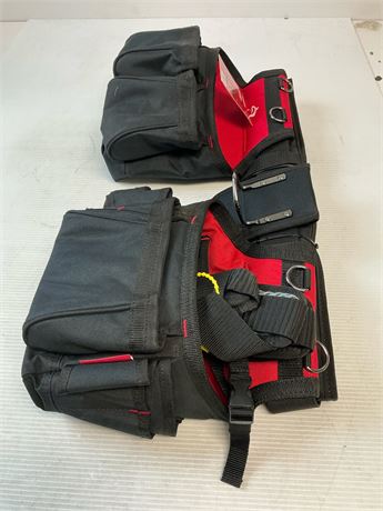 Ceinture porte-outils double avec bretelles pour entrepreneurs