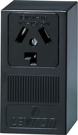 Prise Leviton 30A 125/250V 10-30R noire