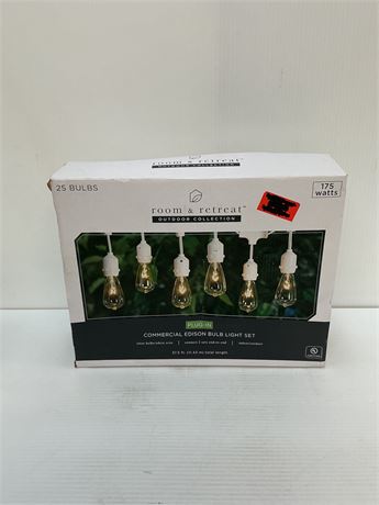 VOIR PHOTOS - Guirlande ampoules Edison fil blanc 37,5 pi