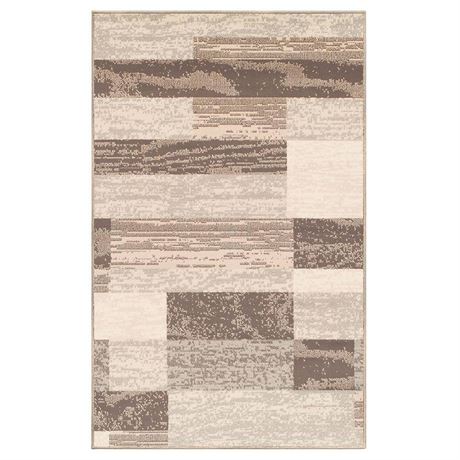 Tapis Rockwood ardoise 3 x 5 pi géom. patchwork polypropylène
