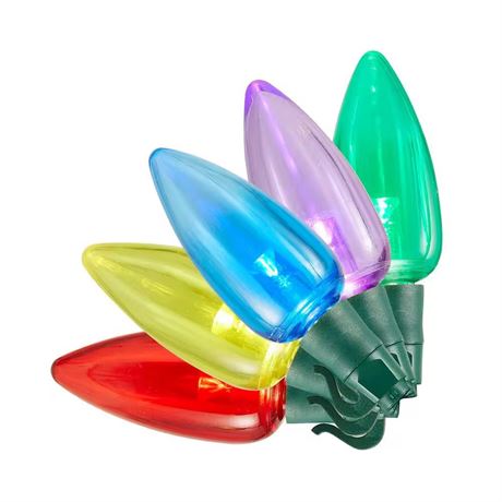 Guirlande lumineuse ultra brillante C9 LED transparente multicolore 66 pi 100 lu