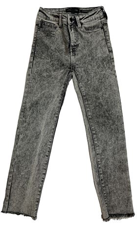 Jeans Kendall+Kylie taille haute droit 0/24 délavé noir