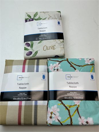 Lot de 3 nappes rectangulaires pour table 6 à 8 personnes