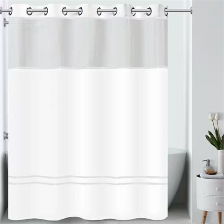 Rideau de douche Escape 71x74 po blanc
