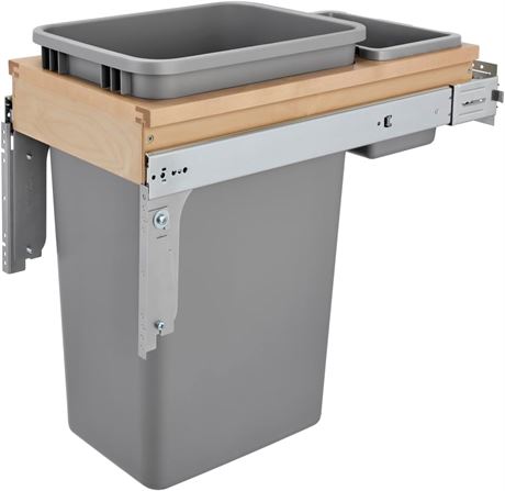 LIRE DESCRIPTION - Poubelle coulissante bois montage dessus REV-A-SHELF