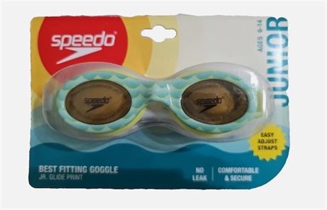 LOT DE 2 Lunettes natation Speedo Junior Jr. Glide Print 6-14 ans étanche ajust.