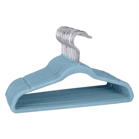 Cintres velours enfant bleu (25 pcs)