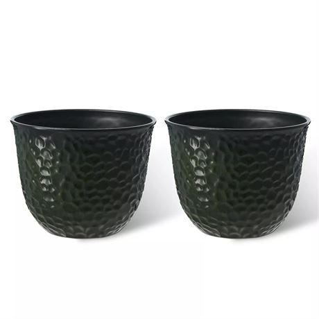2 Pots décoratifs plastique effet céramique