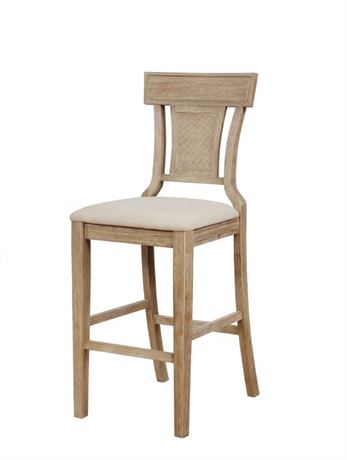 Tabouret de bar Linon Rylan en rotin naturel style farmhouse moderne