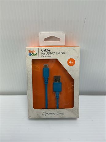 Câble USB-C vers USB 4 pi bleu non tressé