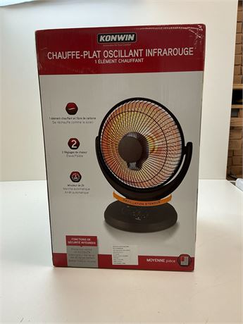 Chauffage parabolique oscillant Konwin avec minuterie