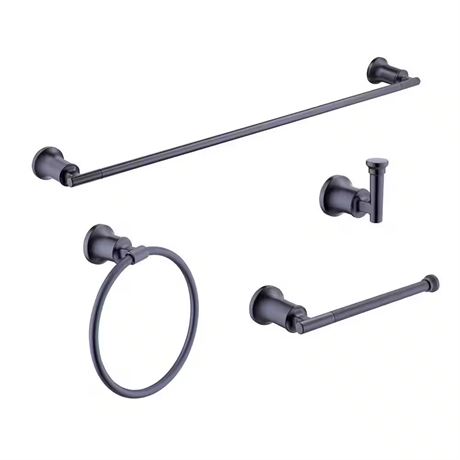 Ens. 4 pcs - quincaillerie bain Glacier Bay Oswell + barre serviette 24 po