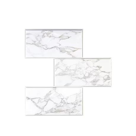 LOT DE 6 PAQUETS - Carreaux dosseret autocollant marbre blanc 10 x 10 po
