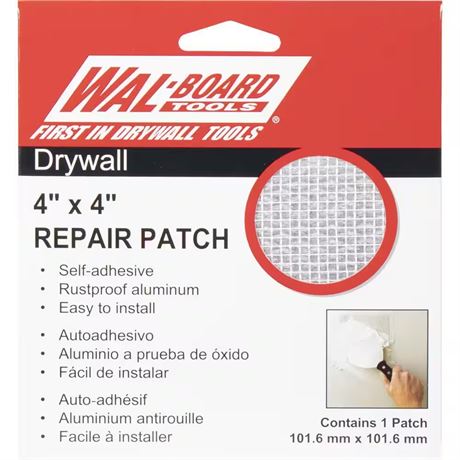 Patch réparation gypse autocollant 4 x 4 po lot 3