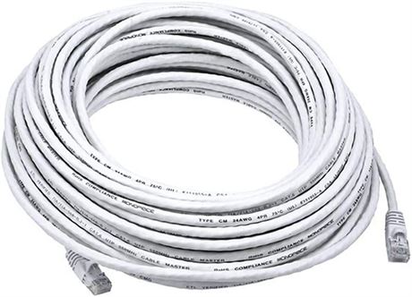 Câble Ethernet Cat6 50 à 75 pi 24AWG blanc