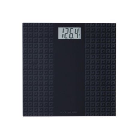 Pèse-personne numérique en verre Accuweight 400 lb noir
