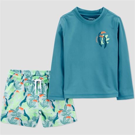 Carter's 5T garçons ensemble de bain rashguard 2 pcs toucan manches longues