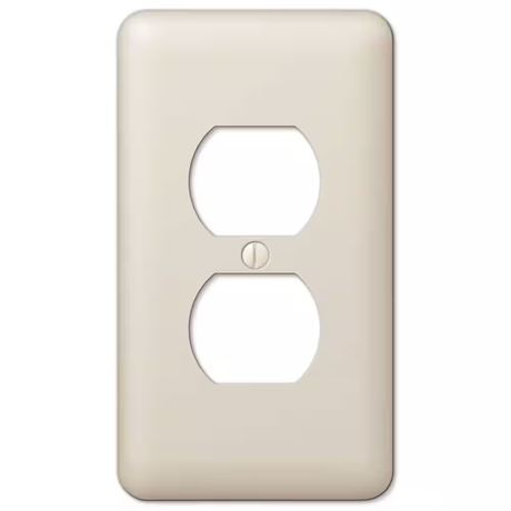 Plaque murale duplex acier amande 1 poste