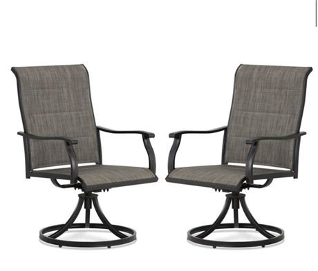 Ens. 2 - chaises salle à manger ext. pivotantes 360° respir. durables