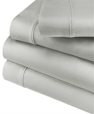 Ens. draps Superior 600 fils mélange coton uni poches profondes Queen