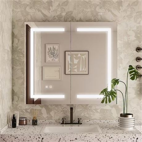 Armoire murale salle bain miroir LED