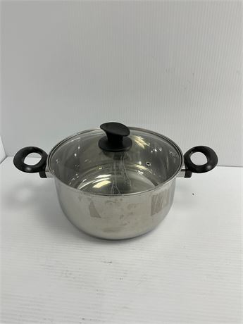 Casserole inox double poignée casserole profonde inox polie