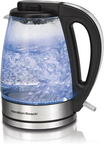 Bouilloire électrique en verre Hamilton Beach 1,7 L avec DEL