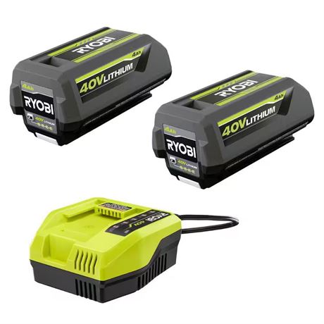 Kit batterie Ryobi 40V (2) 4Ah + chargeur rapide