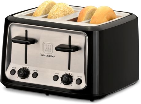 Grille-pain Toastmaster 4 tranches noir inox