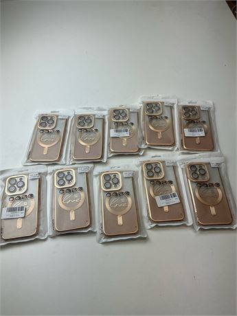 Lot de 10 Étuis iPhone 14 Pro magnétique pailleté avec protection caméra