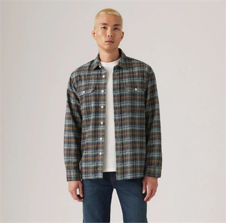 XXL - Chemise travailleur Levi's coupe ample manches longues boutonnée marine
