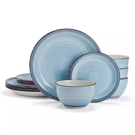 Ens. 12 pcs - vaisselle Pfaltzgraff Sadie bleue