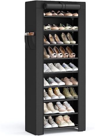 Étagère 10 niveaux SONGMICS pour chaussures + housse anti-poussière