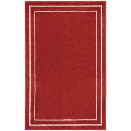 Tapis int/ext Essentials brique/ivoire 3 x 5 pi uni contemp.